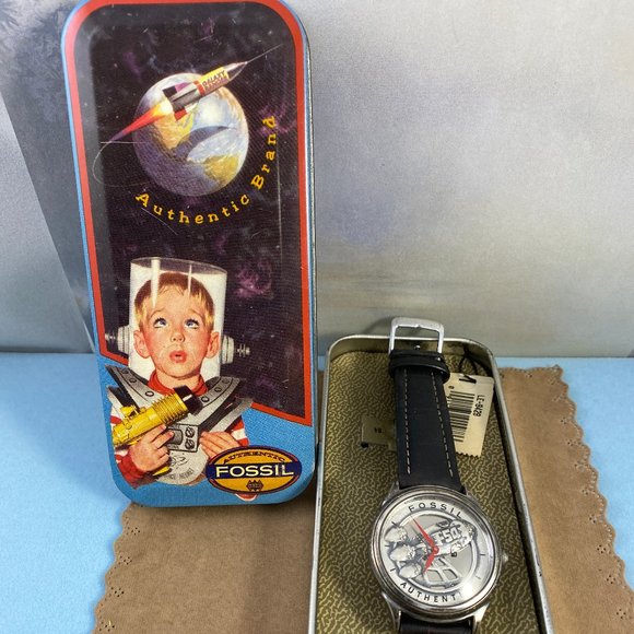 Vintage Captain Fossil Rocket Man Watch with Tin - Picture 1 of 7